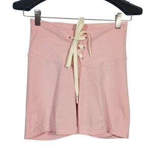 New Balance X Staud Biker Shorts Women's S Pastel Pink Lace-Up Gym Yoga Athletic